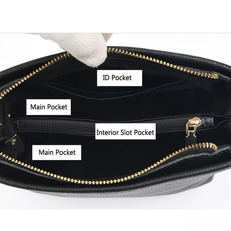Solid Cow Women Shoulder Crossbody Bag Leather Handbag Women's Bag