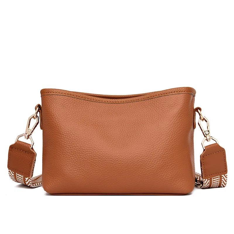Solid Cow Women Shoulder Crossbody Bag Leather Handbag Women's Bag