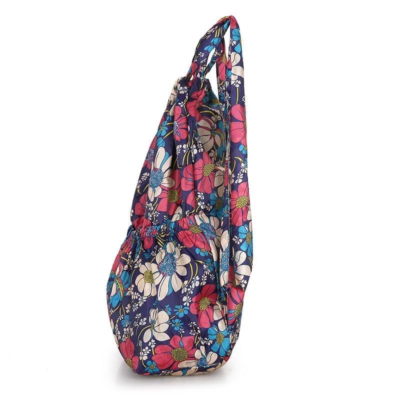 Vintage Drawstring Backpacks Flower Ethnic