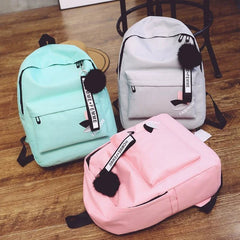 Women Casual Style Canvas Backpack Travel Outing School Bag