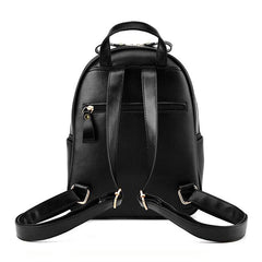Women's Bead Backpack PU Leather School Bag for Girls