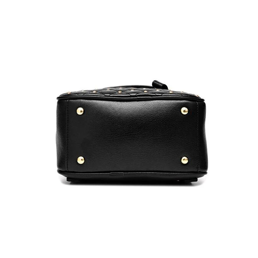 Women's Bead Backpack PU Leather School Bag for Girls