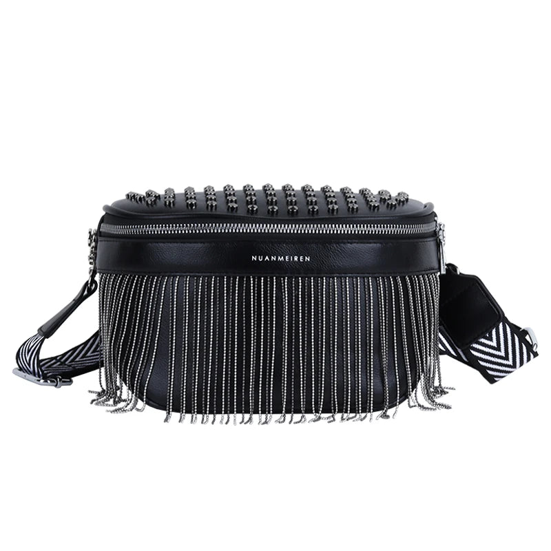Women Tassel Shoulder Crossbody Bag Casual Shopping Chest Bag