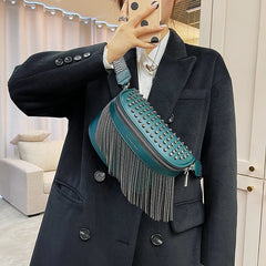 Women Tassel Shoulder Crossbody Bag Casual Shopping Chest Bag