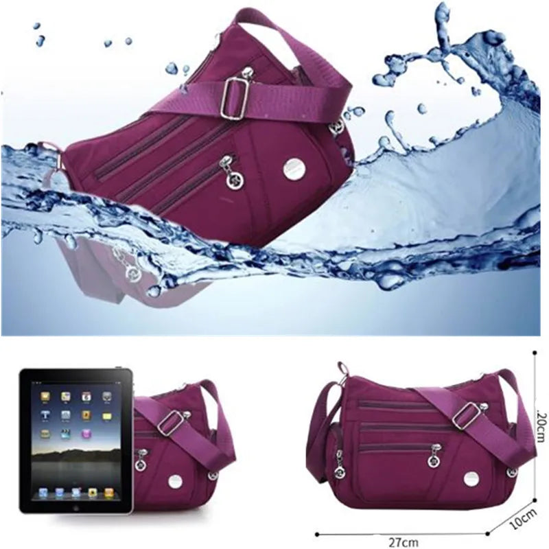 Women Nylon Waterproof Shoulder Bag Lightweight Travel Crossbody Bag