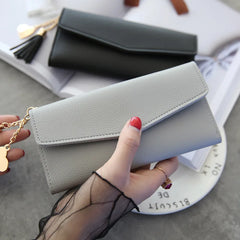 Women Zipper Wallets Long Clutch Soft PU Leather Money Bag