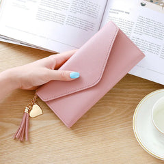 Women Zipper Wallets Long Clutch Soft PU Leather Money Bag