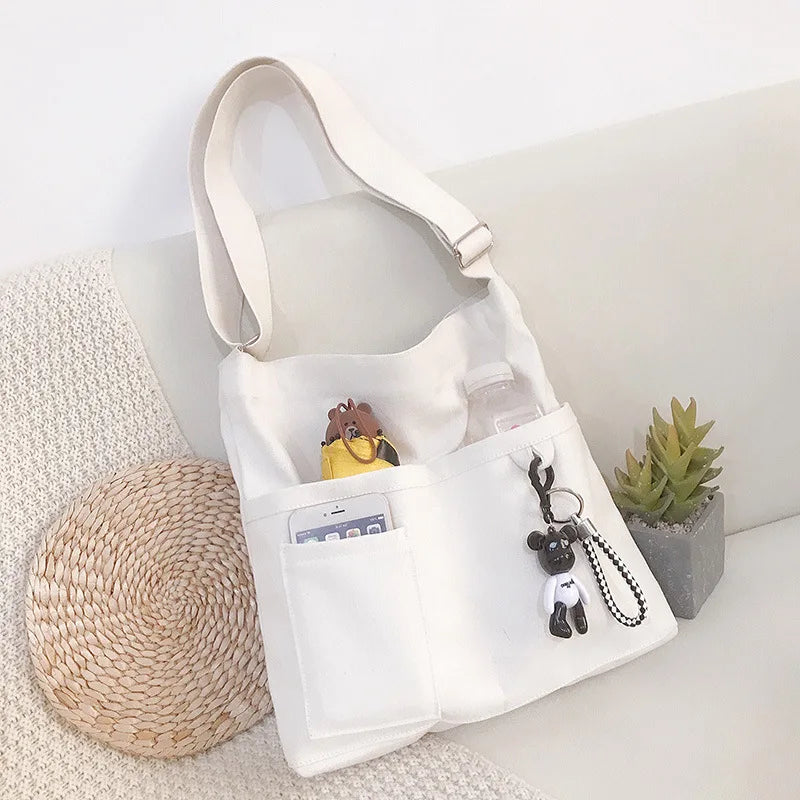 Canvas Women Shoulder Bag Crossbody College High School