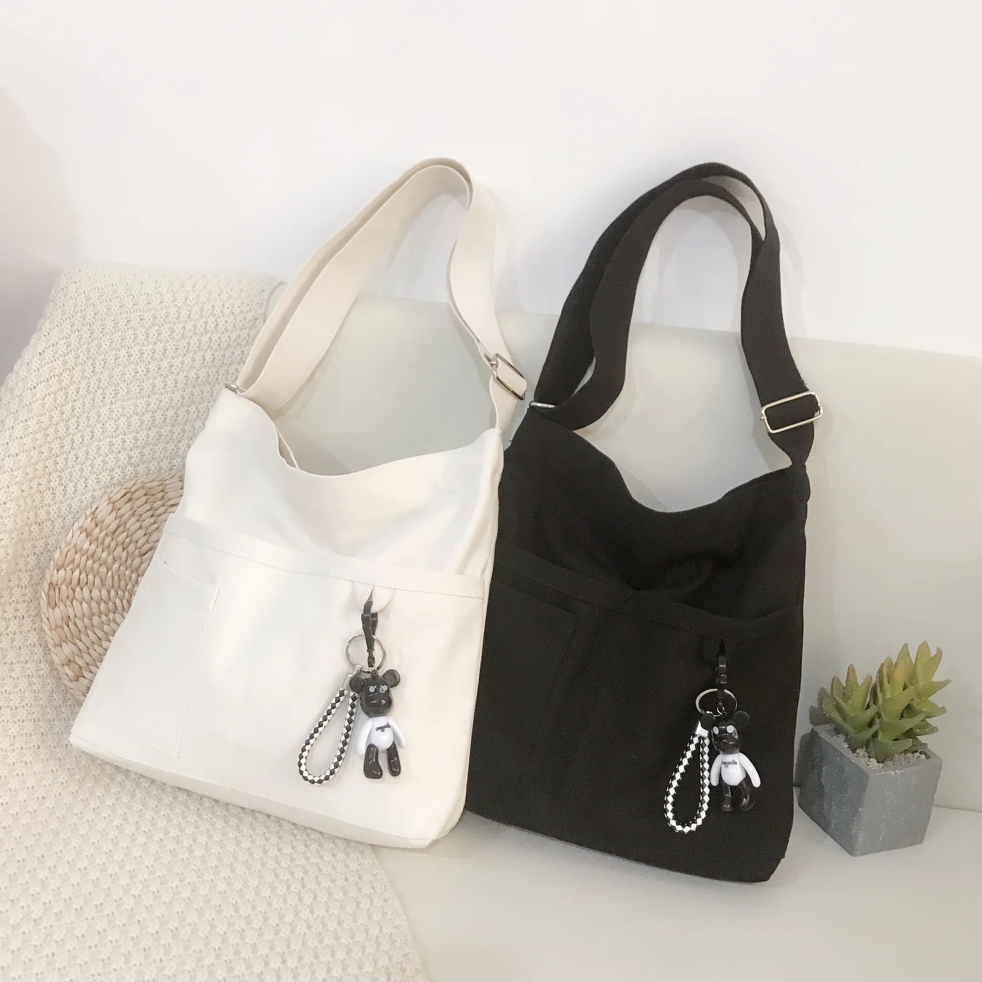 Canvas Women Shoulder Bag Crossbody College High School