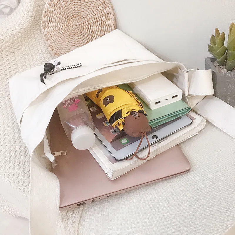 Canvas Women Shoulder Bag Crossbody College High School