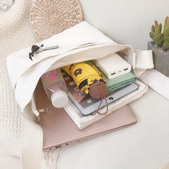 Canvas Women Shoulder Bag Crossbody College High School
