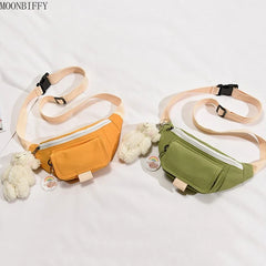 Canvas Waist Bag Women Crossbody Chest Pack Girls Belt Pack