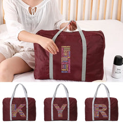 Portable Travel Bag Handbags Men Women Duffle Bag Text Print Luggage Bags