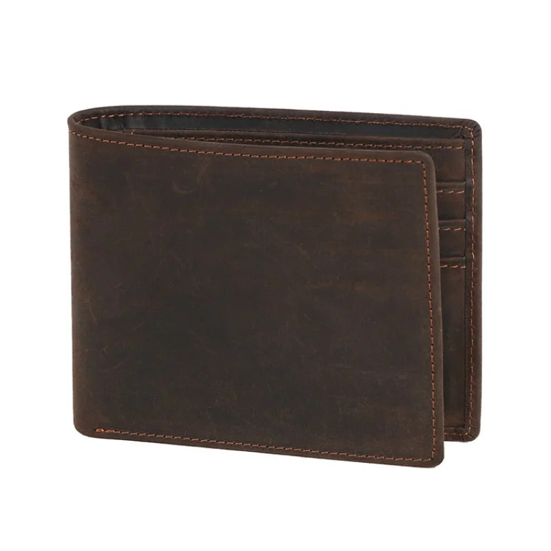 Real Cowhide Short Wallets Top Men Thin Wallet 4 Colors