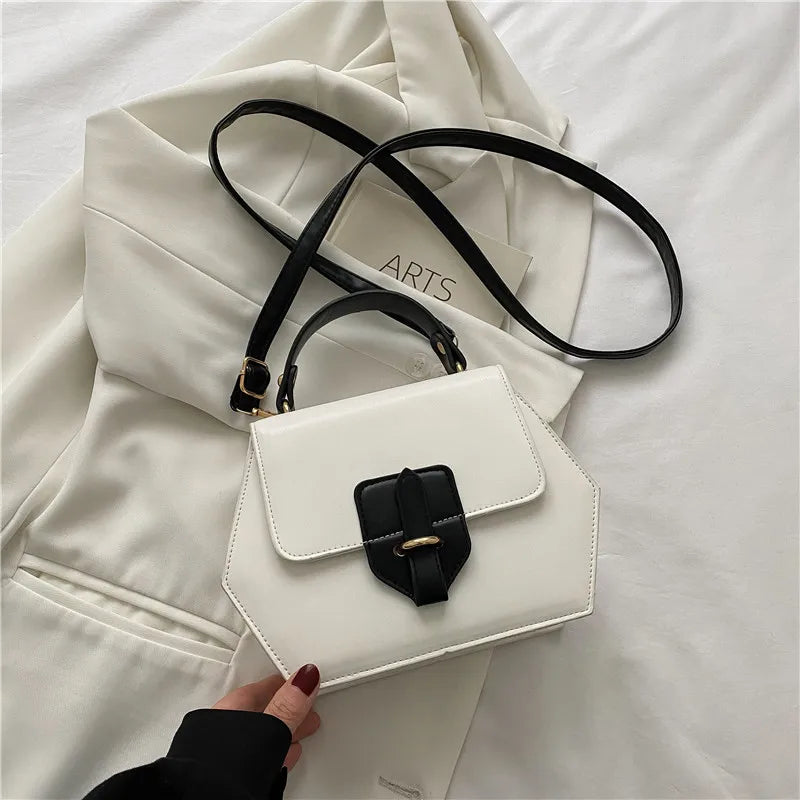 Geometric Shape Women Shoulder Bag Small Handbags Solid Pu Leather Crossbody Bag