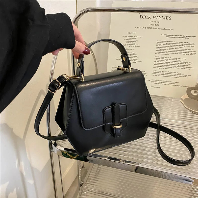 Geometric Shape Women Shoulder Bag Small Handbags Solid Pu Leather Crossbody Bag