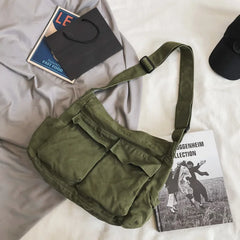 Canvas Teenager Shoulder Bag Women Messenger Crossbody Purse