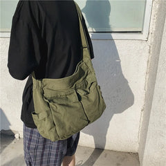 Canvas Girl Handbag Shoulder Bags Teenager Women Messenger Bags