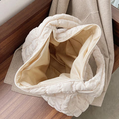 Grid Pattern Large Shoulder Bag Space Cotton Handbag Woman Large Capacity Bags