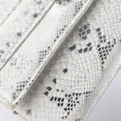 Snake Pattern Envelope Dinner Bag Women's Rhinestone Belt