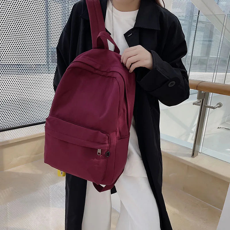 High Women Backpack Solid Shoulder Bag School Bag For Teenage Girl Female