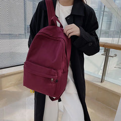 High Women Backpack Solid Shoulder Bag School Bag For Teenage Girl Female