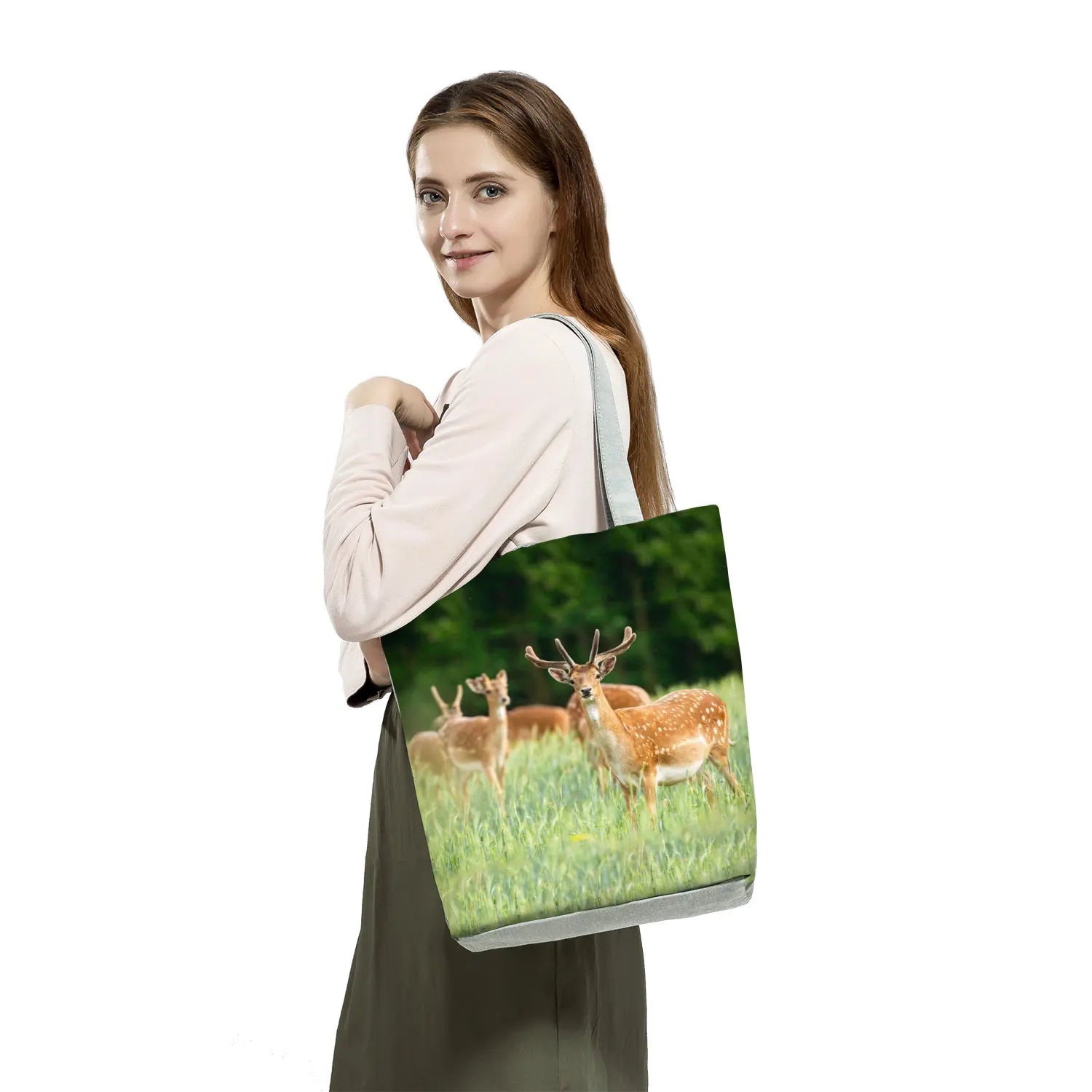 Animal Print Ladies Tote Bag Horse And Elephant Customizable School Teacher