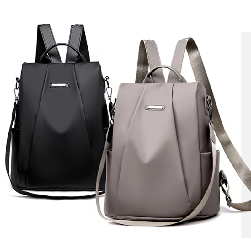 Hot Women's Backpack Casual Nylon Solid School Bag Detachable Shoulder Strap