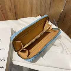 PU Leather Handbag Solid Lingge Pattern Women's Travel Wallet