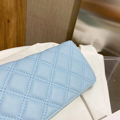 PU Leather Handbag Solid Lingge Pattern Women's Travel Wallet