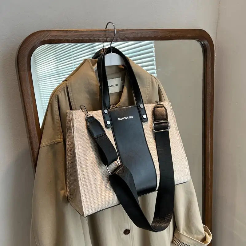 Ladies Canvas Shoulder Bag High Tote Messenger