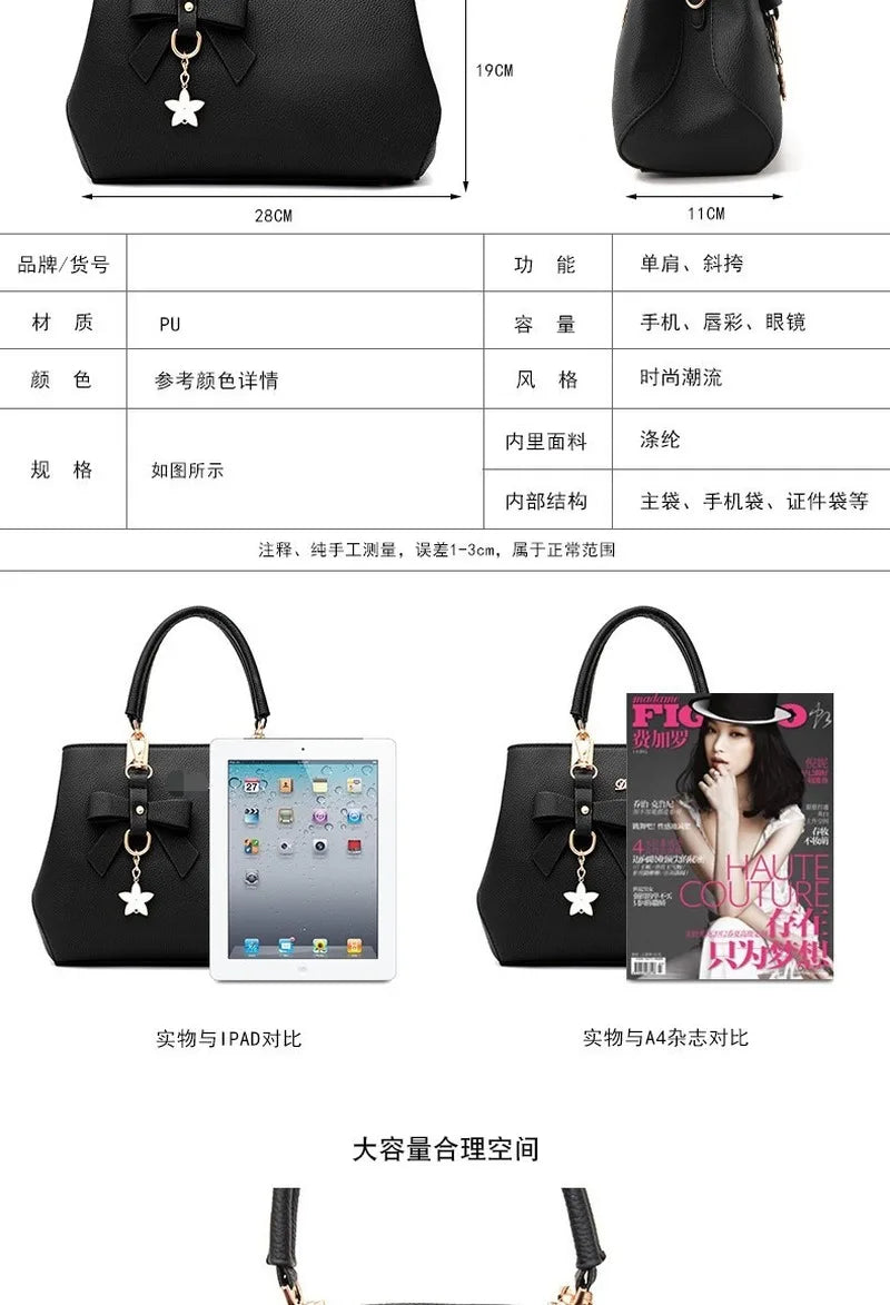 Ladies PU Leather Shoulder Bag Women Handbag Lady Messenger Bag