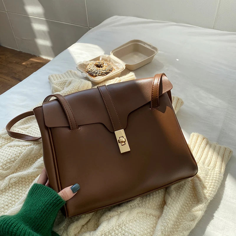 Lady Travel Bucket Bag Soft Leather Tote Shoulder Crossbo