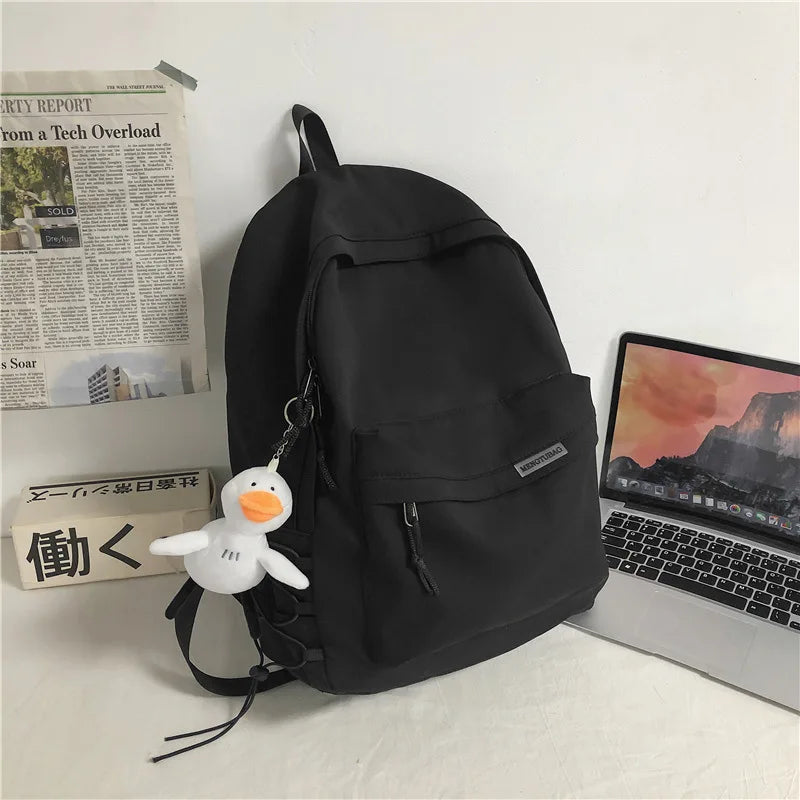 Large School Backpack Waterproof Nylon School Bags Women's Men's