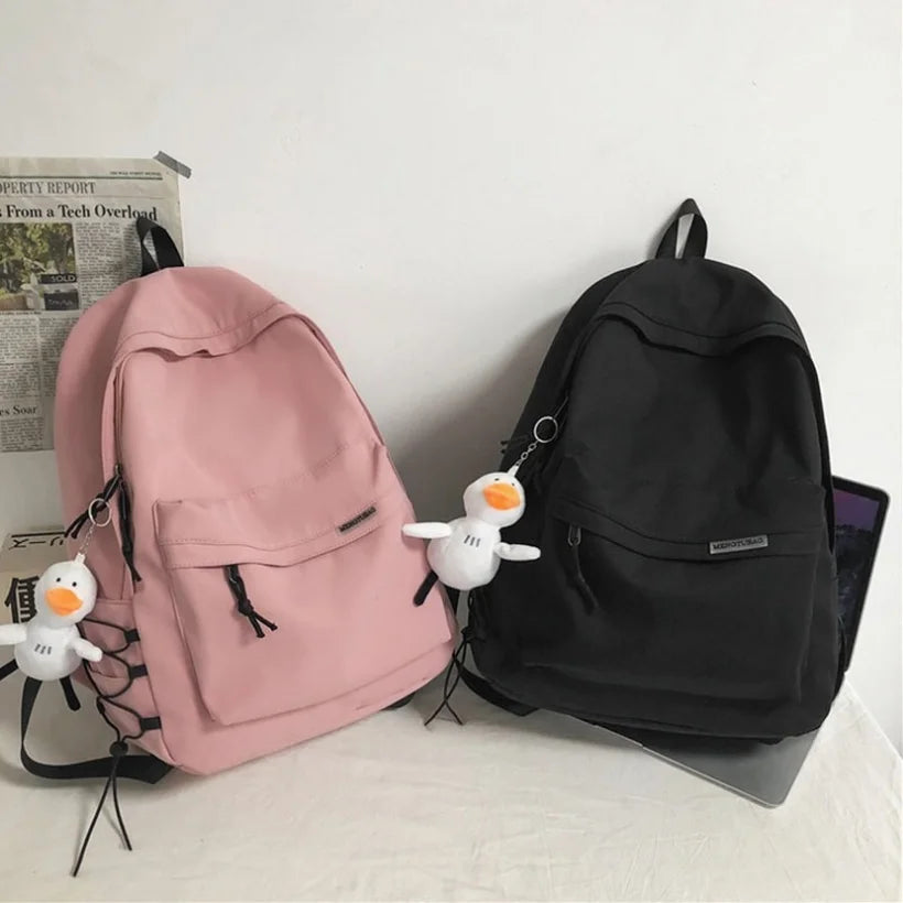 Large School Backpack Waterproof Nylon School Bags Women's Men's