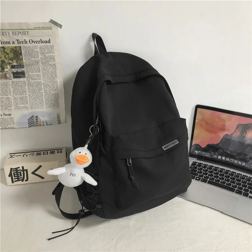 Large School Backpack Waterproof Nylon School Bags Women's Men's