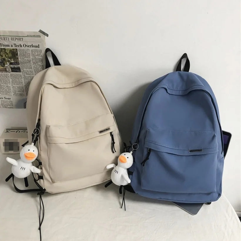 Large School Backpack Waterproof Nylon School Bags Women's Men's