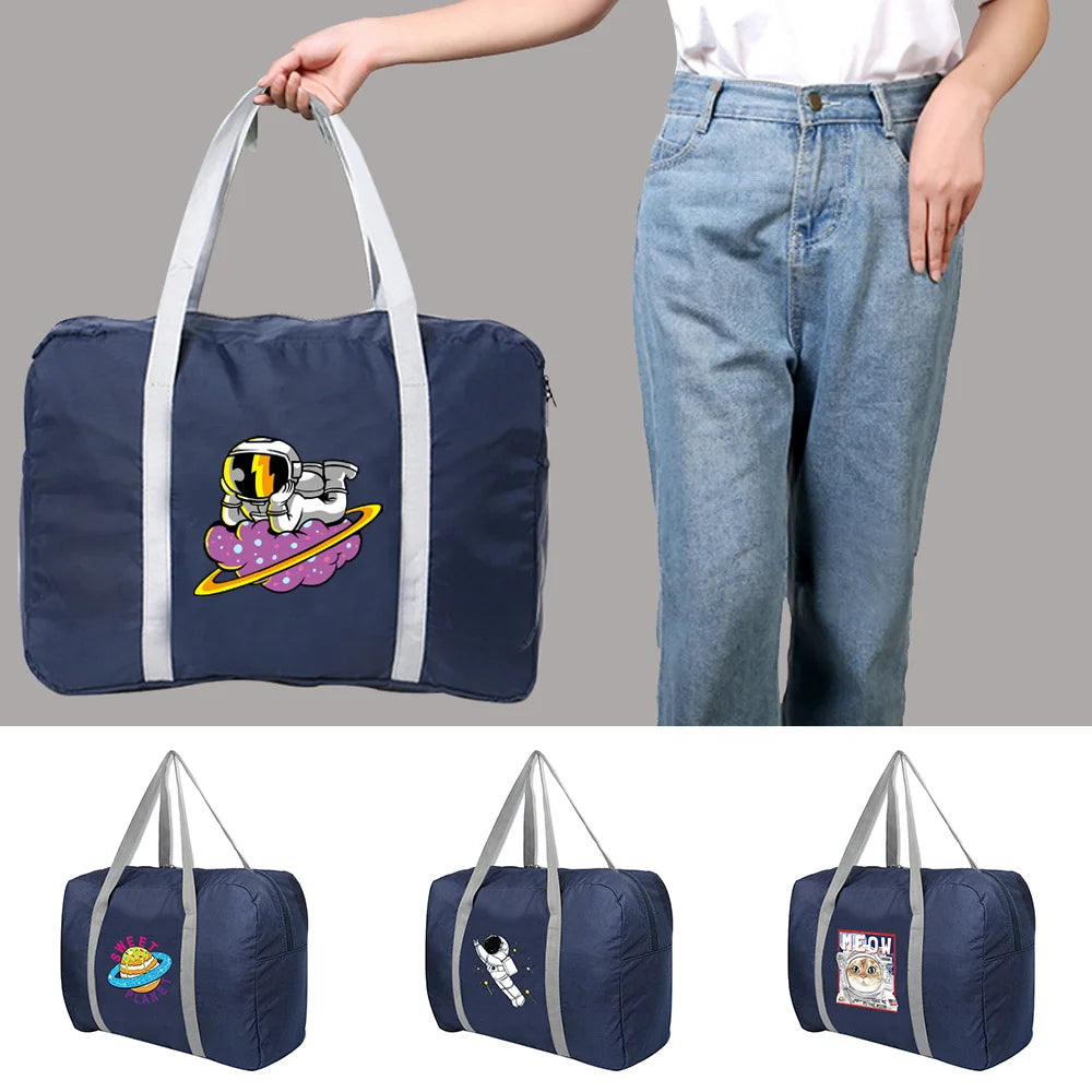 Large Capacity Astronaut Printed Travel Bag for Men and Women