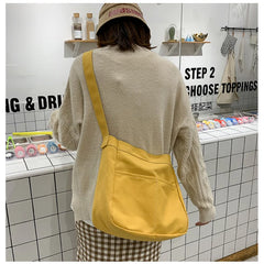 Large Capacity Canvas Shoulder Bag Women School Bag