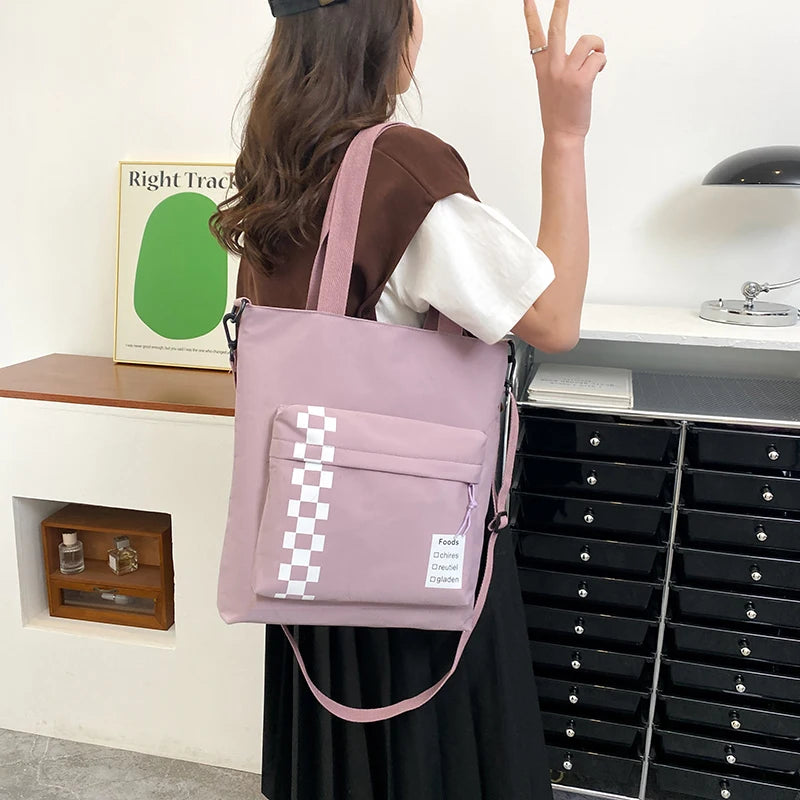 Leisure Nylon Tote Bag Large Capacity Waterproof Lady Slope Bag