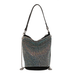 Diamonds Basket Bag Rhinestone Shoulder Crossbody Evening Party Bucket Purse