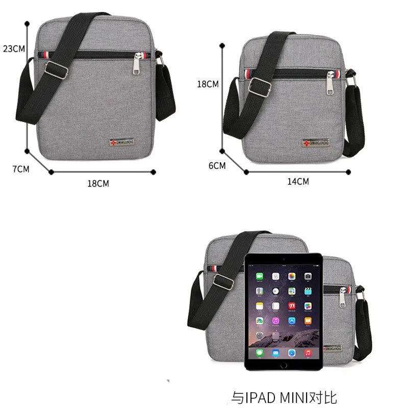 Men's Canvas Crossbody Messenger Bag Small Casual Handbag