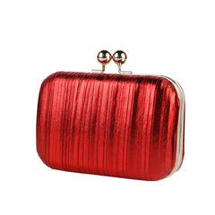 Metal Square Evening Bag Silver Wedding Clutch Chain Shoulder Crossbody