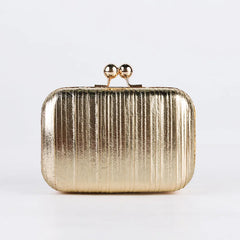Metal Square Evening Bag Silver Wedding Clutch Chain Shoulder Crossbody