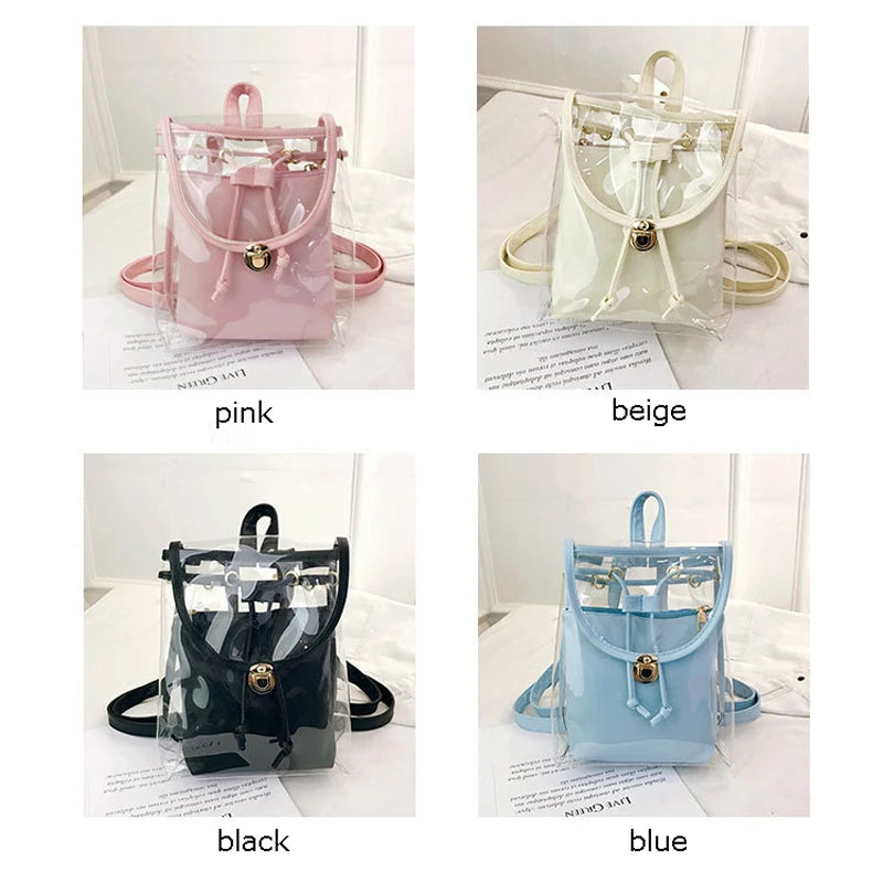 Mini Women Backpack PVC Girl Jelly Travel Backpack