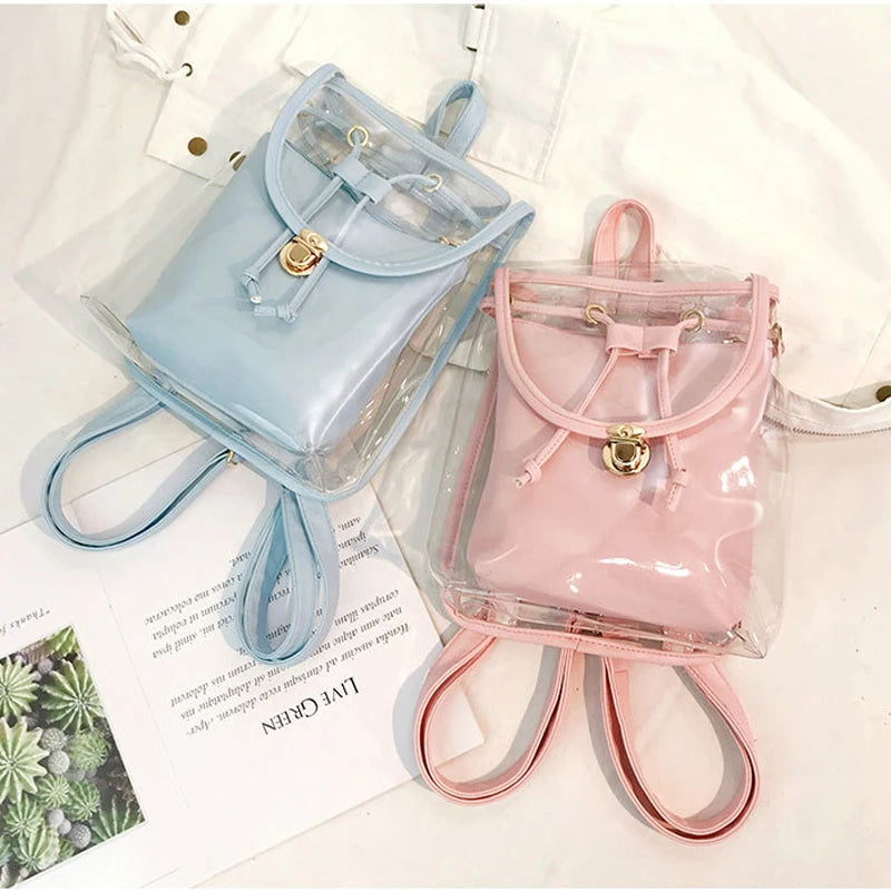 Mini Women Backpack PVC Girl Jelly Travel Backpack