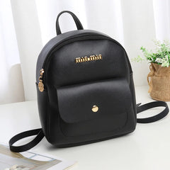Mini Women's Leather Backpack School Bags Rucksack