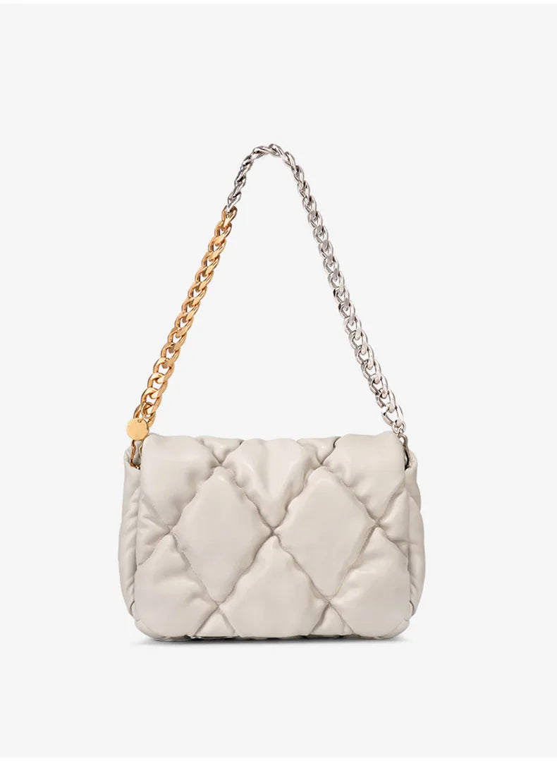 Embroidery Chain Shoulder Bag Rhombus Camera Temperament