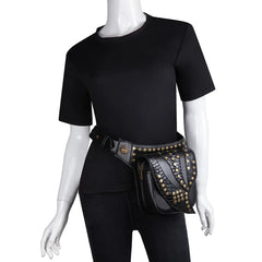Punk Rivet Waist Bag Retro Tactical Chest Bag Women