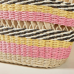 Colorful Bohemian Straw Woven Shoulder Bag for Women